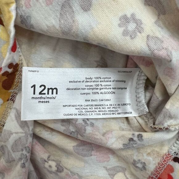 Fall Floral Baby Girl Longsleeve Peplum Bodysuit & Pant Set Size 12 months - Picture 6 of 13